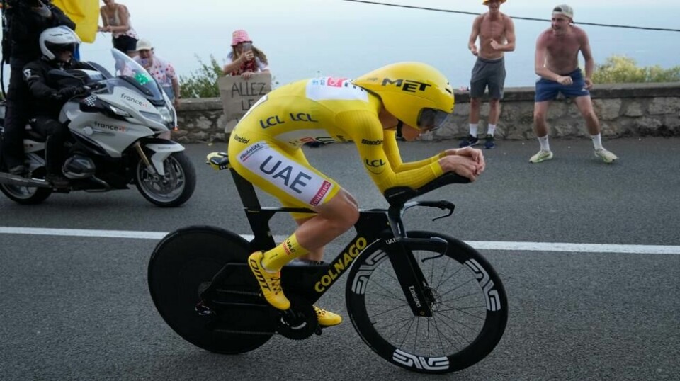 Tadej Pogacar tok sin sjette etappeseier i årets Tour de France. Foto: Jerome Delay / AP / NTB