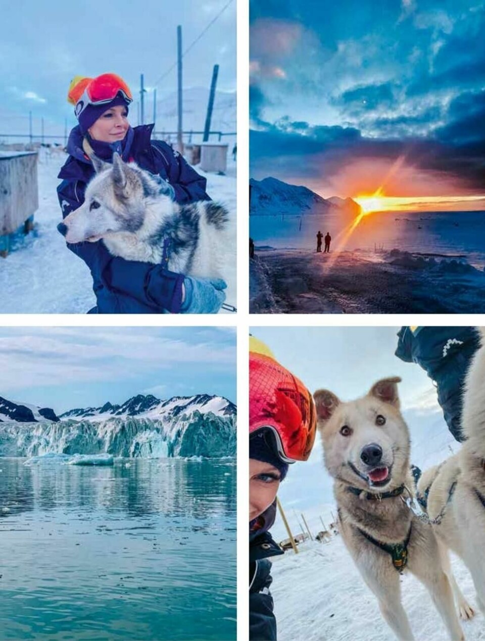 Sørland forteller at det var mektig å oppleve kalvende isbreer. Samtidig synes hun det er vemodig, for isbreene krymper grunnet global oppvarming. Dra også på hundekjøring i februar og mars, når blålyset fargelegger landskapet. Sørland forteller at det var mektig å oppleve kalvende isbreer. Samtidig synes hun det er vemodig, for isbreene krymper grunnet global oppvarming. Dra også på hundekjøring i februar og mars, når blålyset fargelegger landskapet. Foto: Privat