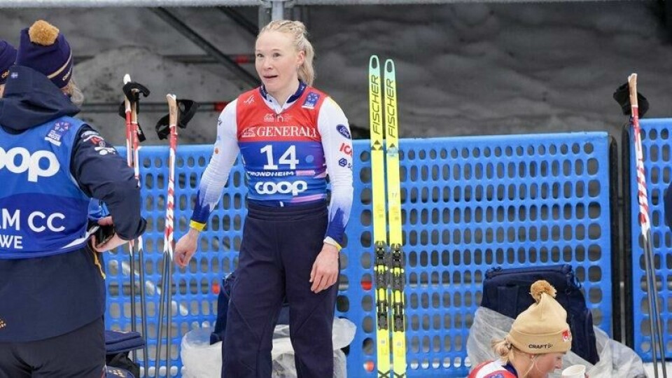 Jonna Sundling fra Sverige etter 50 km fri teknikk for kvinner under ski-VM i Trondheim.