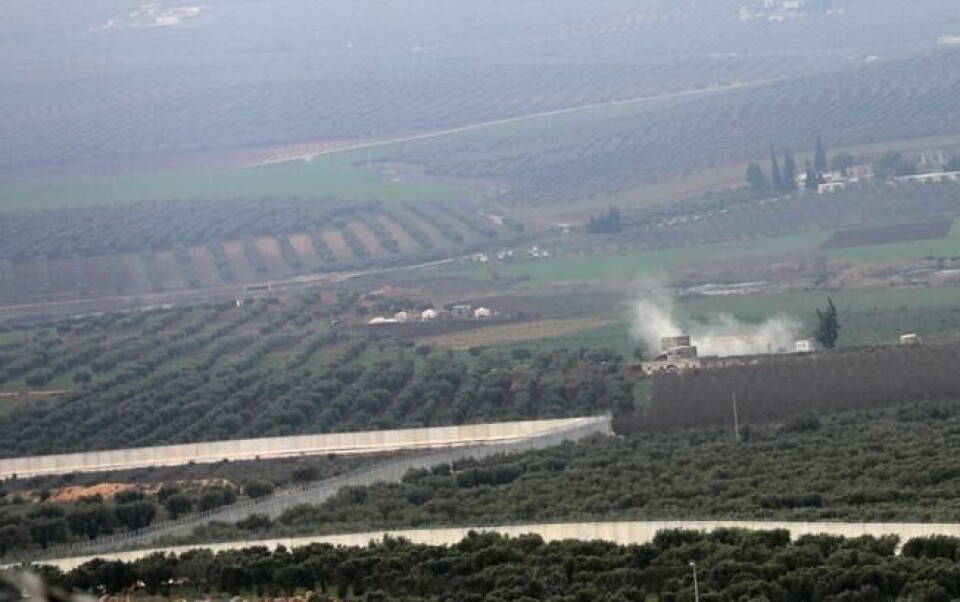 Bilde fra den syriske landsbyen Atme i Afrin-distriktet, holdt av YPG, som blir bombardert av tyrkiske styrker. Bilde fra den syriske landsbyen Atme i Afrin-distriktet, holdt av YPG, som blir bombardert av tyrkiske styrker. Foto: Omar Haj Kadour / AFP/NTB scanpix