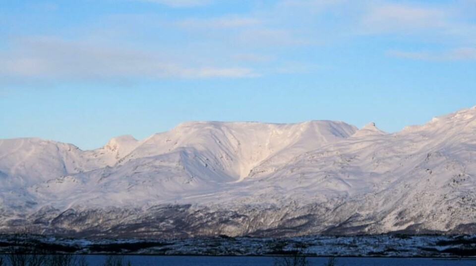 Fjellsiden på Sorbmegaisa-fjellet i Kåfjord.