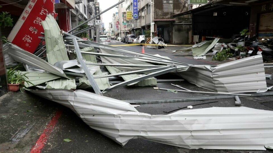 Havnebyen Kaohsiung var blant de hardest rammede stedene. Foto: Chiang Ying-ying / AP / NTB