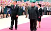 Kinas president Xi Jinping på besøk i Pyongyang før pandemien. Nå har handelen mellom de to landene stoppet nesten helt opp som følge av Kim-regimets frykt for smitteutbrudd i det politisk isolerte landet. Foto: AP
