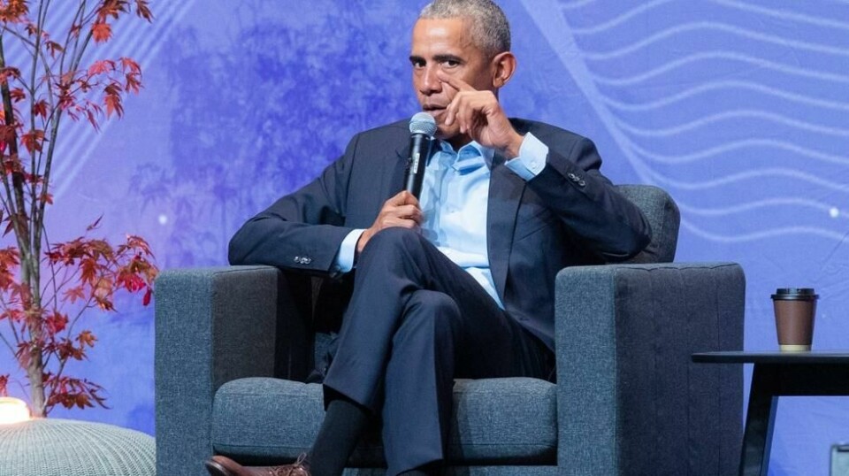 USAs tidligere president Barack Obama er bekymret over at algoritmer gir oss de nyheter vi ønsker å få, ikke de vi burde ha fått. Dette bildet er fra da han besøkte Oslo Business Forum i 2018. Foto: Håkon Mosvold Larsen / NTB