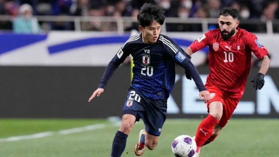 Takefusa Kubo i aksjon mot Bahrain torsdag.