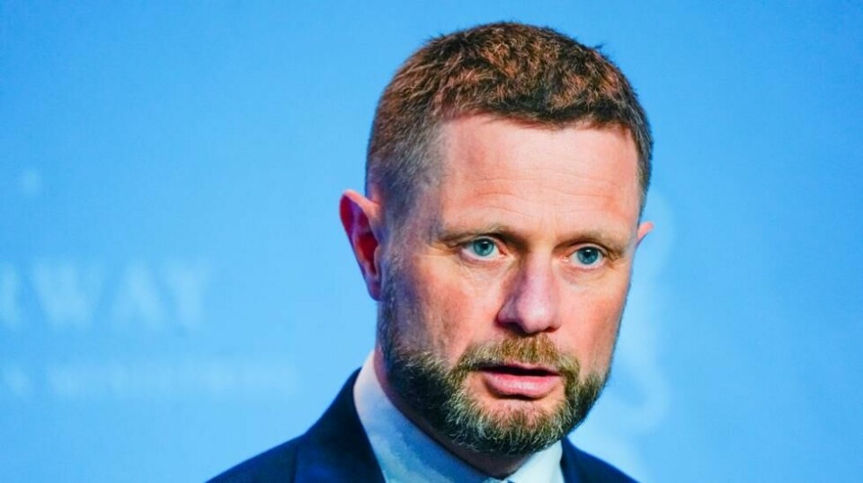 Helse- og omsorgsminister Bent Høie (H) under en pressekonferanse om coronasituasjonen.