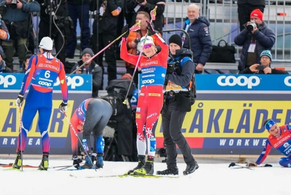 Johannes Høsflot Klæbo kunne juble for seier på sprinten.