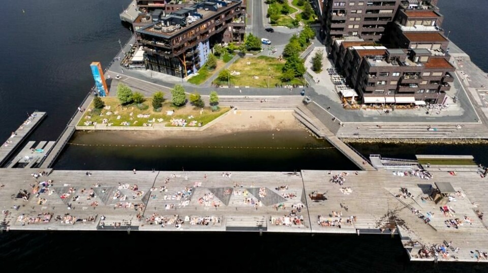 Vannet rundt Sørenga i Oslofjorden regnes som et av byens verste badevann.