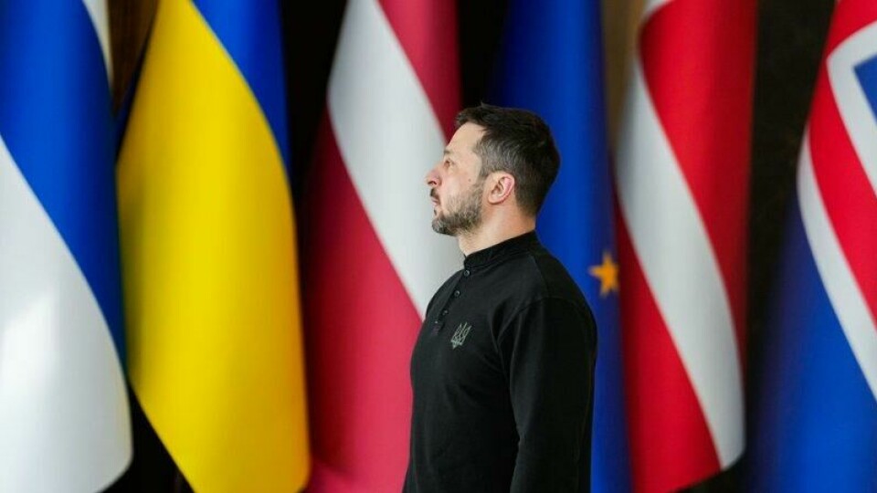 Ukrainas president Volodymyr Zelenskyj før toppmøtet med europeiske ledere i Kyiv på treårsdagen for den russiske invasjonen i februar.