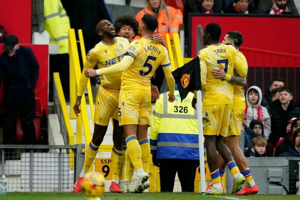 Jean-Philippe Mateta (t.v.) scoret for Crystal Palace mot Manchester United. Jean-Philippe Mateta (t.v.) scoret for Crystal Palace mot Manchester United. Foto: Dave Thompson / AP / NTB