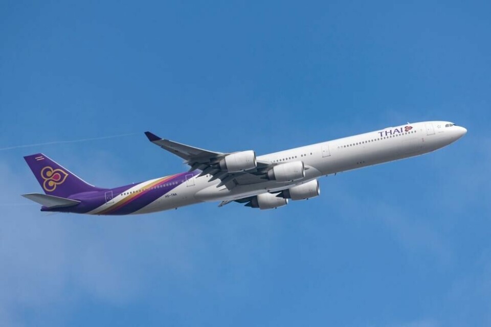Thai Airways International Airbus A340-642 HS-TNA letter fra Melbourne International Airport ved en tidligere anledning. Thai Airways International Airbus A340-642 HS-TNA letter fra Melbourne International Airport ved en tidligere anledning. Foto: Dreamstime