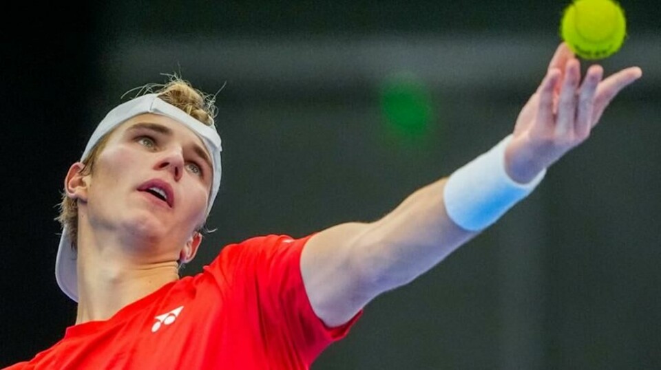Nicolai Budkov Kjær under Davis Cup i januar.