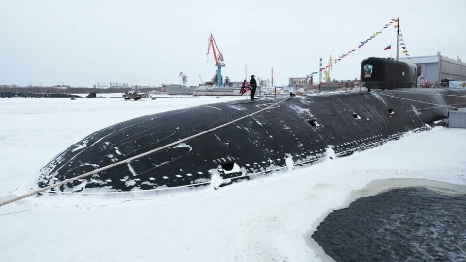 En nybygget atomdrevet ubåt befinner seg på Kolahalvøya. En nybygget atomdrevet ubåt befinner seg på Kolahalvøya. Foto: Mikhail Klimentyev, Sputnik, Kremlin Pool Photo via AP