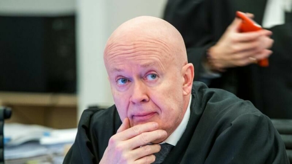 Forsvarer Arild Holden i rettssalen i Borgarting lagmannsrett i ankesaken mot ekspolitimann Eirik Jensen og Gjermund Cappelen i 2019.