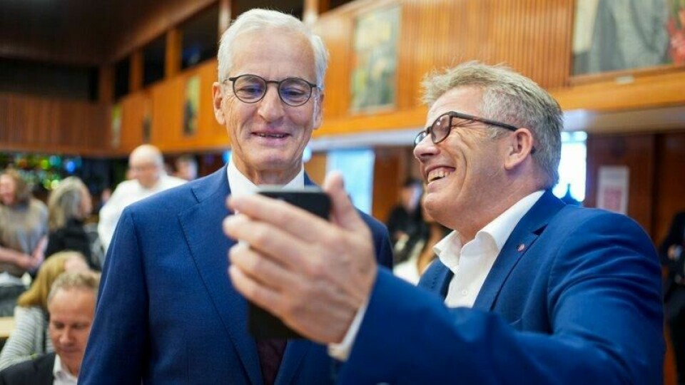 Jonas Gahr Støre (t.v.) og Bjørnar Skjæran kan glede seg over gode tall i nord. Der har Arbeiderpartiet reist seg fra asken, og er nå landsdelens største parti.