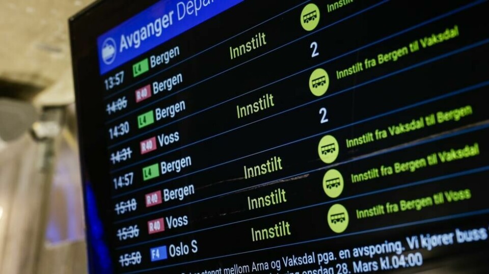 Fjernstyringsanlegget, som styrer hele togtrafikken, er nede.