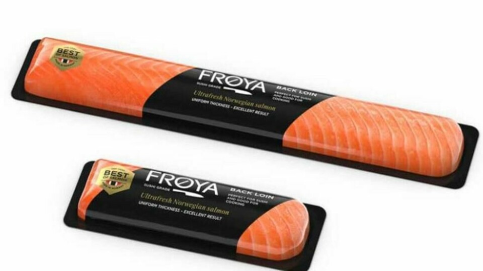 Lakseproduktet Frøya back loin tilbakekalles etter funn av listeria. Foto: Skjermdump Frøya Salmon / NTB
