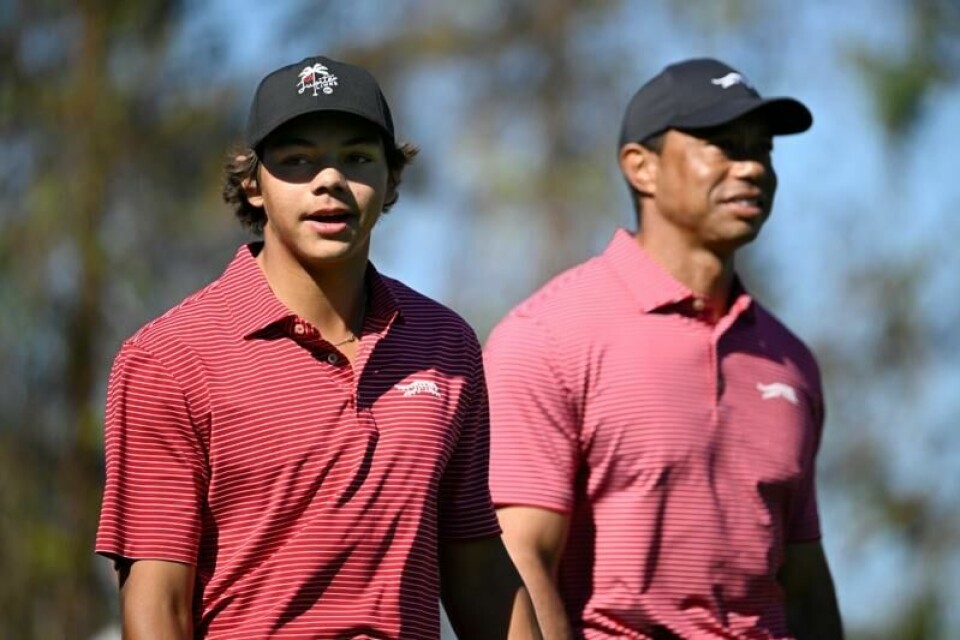 Charlie og Tiger Woods i Orlando.
