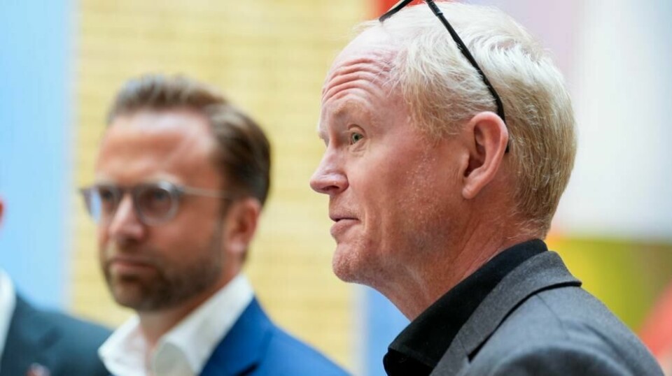 Lars Haltbrekken (SV) t.h. og Nikolai Astrup (H) er oppgitt over regjeringens framdrift i klimapolitikken. Foto: Terje Pedersen / NTB