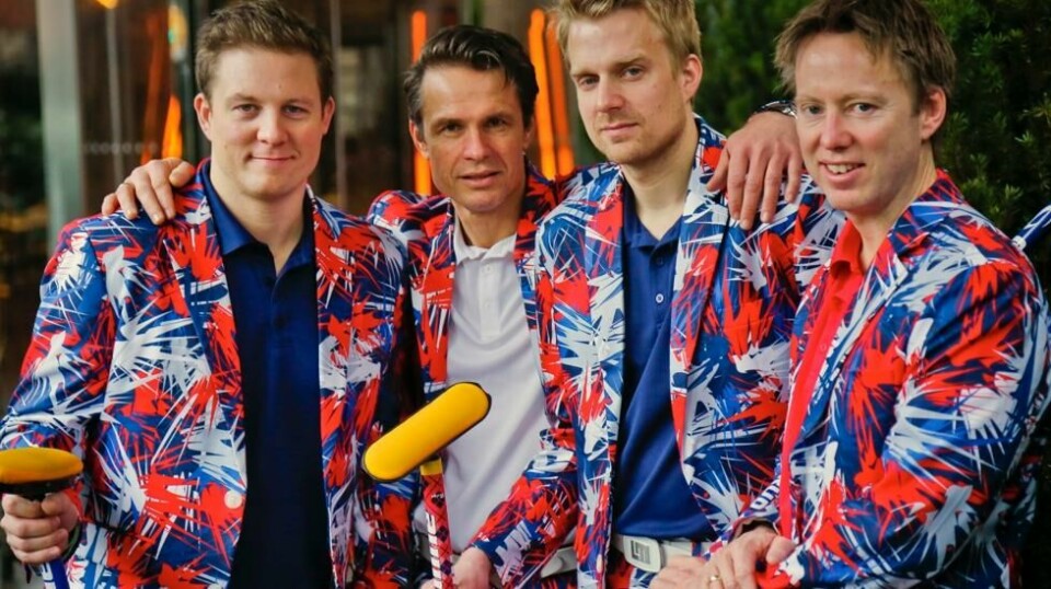 De norske curlinggutta er klare for OL i Pyeongchang. Fra venstre: Christoffer Svae, Thomas Ulsrud, Håvard Vad Petersson og Torger Nergård.