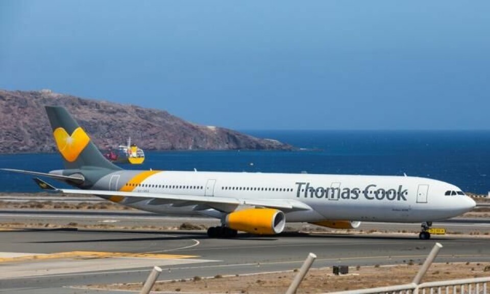 Et Scandinavia Airbus A330 merket Thomas Cook tar av fra Las Palmas på Kanariøyene. Selskapets konkurs kan få alvorlige ringvirkninger på de populære, spanske ferieøyene. Foto: Reuters/Borja Suarez Et Scandinavia Airbus A330 merket Thomas Cook tar av fra Las Palmas på Kanariøyene. Selskapets konkurs kan få alvorlige ringvirkninger på de populære, spanske ferieøyene. Foto: Reuters/Borja Suarez