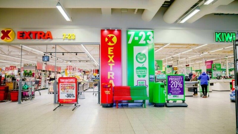 Dagligvarekjedene Coop Extra og Kiwi.