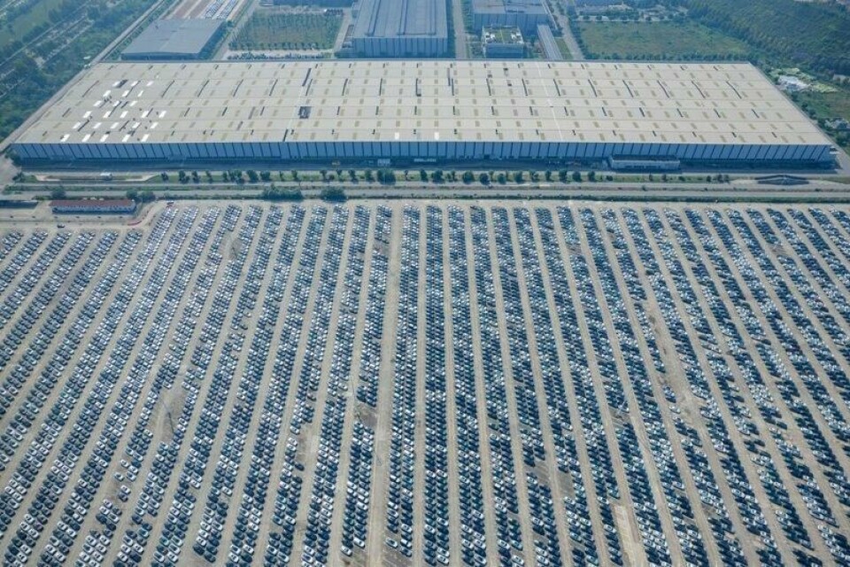 Kinesiske bilprodusenter produserer nå tre ganger så mange biler i året som de amerikanske. Dette bildet er fra en Changan Autos fabrikk i Chongqing sør i Kina.