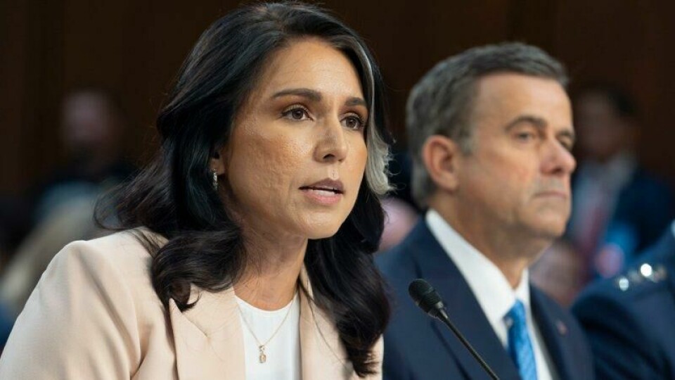 President Donald Trump har utnevnt Tulsi Gabbard til øverste leder for USAs 18 etterretningsorganisasjoner. Hun er bekymret for Kinas stadig viktigere rolle i verden, både økonomisk, teknologisk og militært. President Donald Trump har utnevnt Tulsi Gabbard til øverste leder for USAs 18 etterretningsorganisasjoner. Hun er bekymret for Kinas stadig viktigere rolle i verden, både økonomisk, teknologisk og militært. Foto: AP / NTB