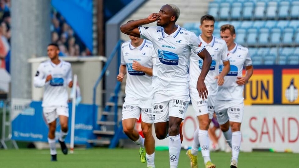 Parfait Bizoza trodde han hadde sikret poeng for Haugesund, men det endte med tap. Parfait Bizoza trodde han hadde sikret poeng for Haugesund, men det endte med tap. Foto: Tor Erik Schrøder / NTB