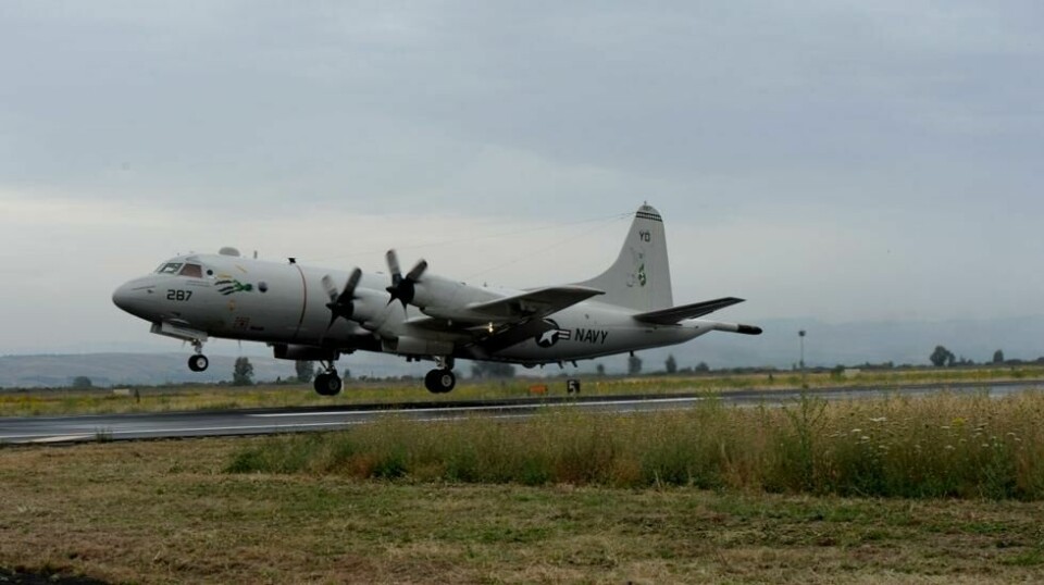 Bildet av et P-3 Orion-fly ble publisert av den amerikanske marinen i 2016. Nå har Argentina fått levert det første av fire slike fly som de har kjøpt av Norge. Arkivfoto: Den amerikanske marinen ved Tony D. Curtis / AP / NTB