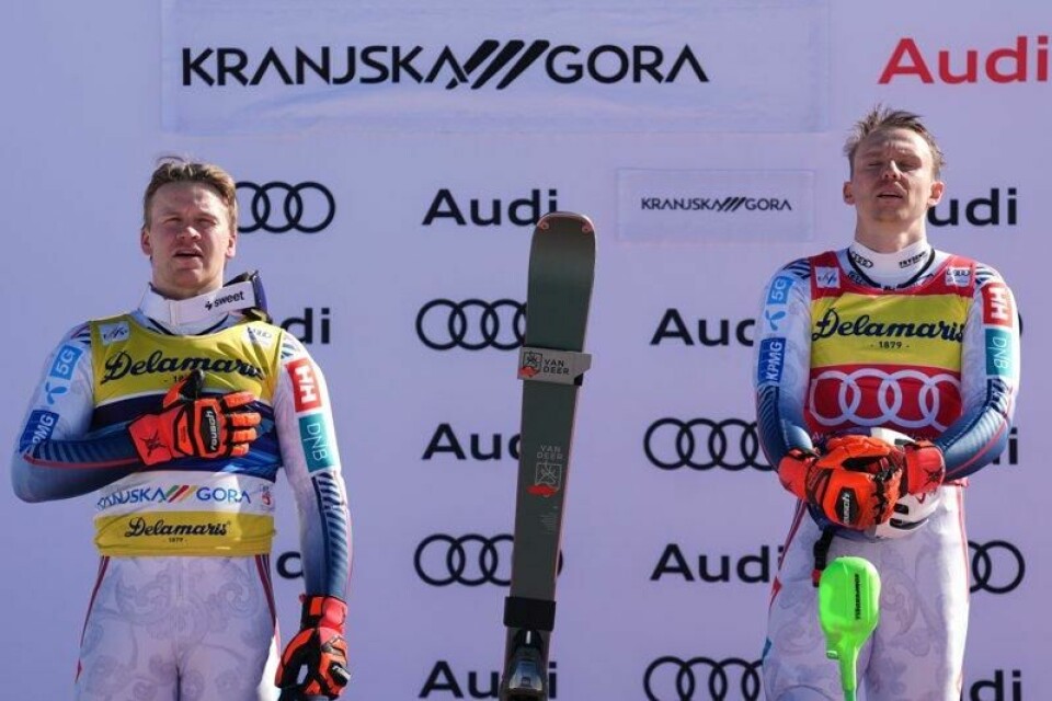 Henrik Kristoffersen og Timon Haugan sørget for dobbelt norsk i Slovenia.