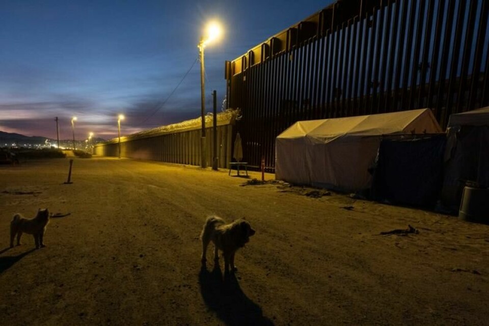 Trump-administrasjonen skal sende 1500 soldater til grensa til Mexico for å hjelpe grensevaktene med logistikk. Her ved grensemuren ved San Diego.