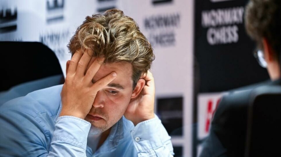 Magnus Carlsen avbildet under årets Norway Chess.