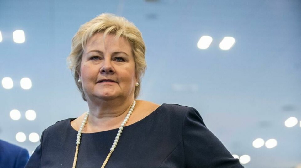 UTSPILL: Statsminister Erna Solberg skriver brev sammen med partene i arbeidslivet til EU-kommisjonen om mer EU-innsats mot sosial dumping.