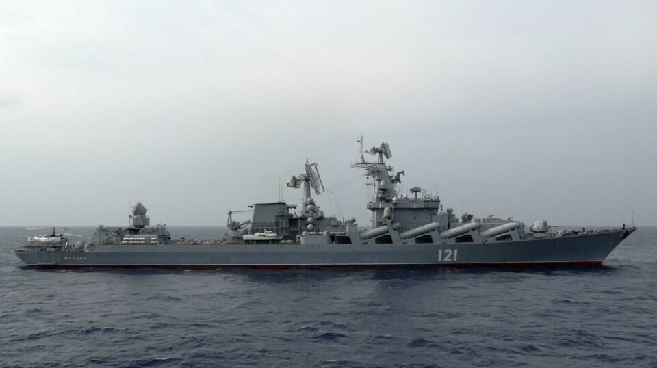 Missilkrysseren Moskva i Middelhavet i 2015.