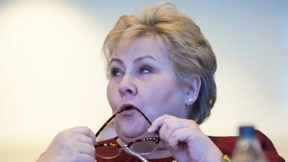 Erna Solberg, her fra Høyres landsmøte tidligere denne måneden, befinner seg i Ukraina.