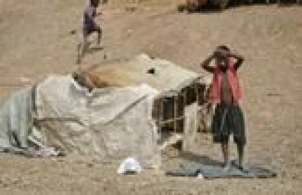 SØR-SUDAN: Norsk Folkehjelp ga bistand betalt av USA og Norge til SPLA-geriljaen som endte med å få løsrevet Sør-Sudan fra Sudan. Deretter brukte de gamle gerilja-kameratene sin makt i Sør-Sudan til å drive borgerkrig mot hverandre. Her står en gutt utenfor sitt stakkarslige hjem 9. desember 2018, i et FN-beskyttet område utenfor Bentiu. SØR-SUDAN: Norsk Folkehjelp ga bistand betalt av USA og Norge til SPLA-geriljaen som endte med å få løsrevet Sør-Sudan fra Sudan. Deretter brukte de gamle gerilja-kameratene sin makt i Sør-Sudan til å drive borgerkrig mot hverandre. Her står en gutt utenfor sitt stakkarslige hjem 9. desember 2018, i et FN-beskyttet område utenfor Bentiu. Foto: Sam Mednick / AP/NTB scanpix
