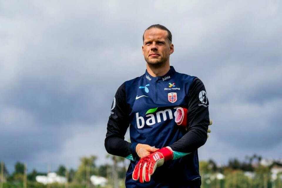 Norges keeper Ørjan Nyland under en trening med på Marbella Football Center.