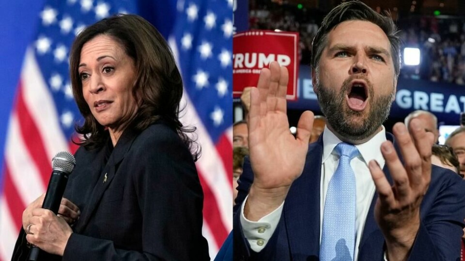 Kun én dag etter annonseringen av J.D. Vance (t.h) er Kamala Harris mest populær – men også upopulær.