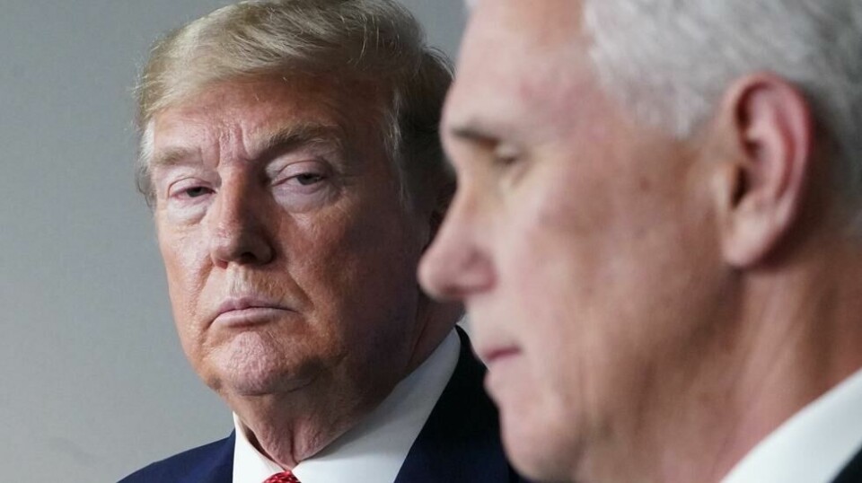 Siden coronaviruset brøt ut i USA har president Donald Trump holdt daglige pressekonferanser. (Photo by MANDEL NGAN / AFP)
