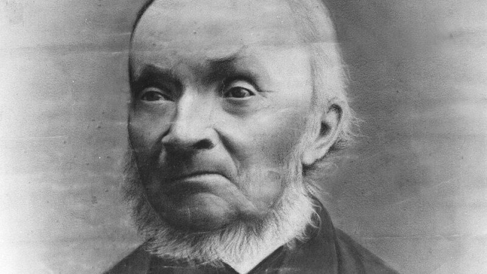 Ivar Andreas Aasen (1813 – 1896) var språkforsker og dikter. Og opphavsmann til nynorsken, først kalt landsmål, som skriftspråk. Bildet er trolig tatt rundt 1890.