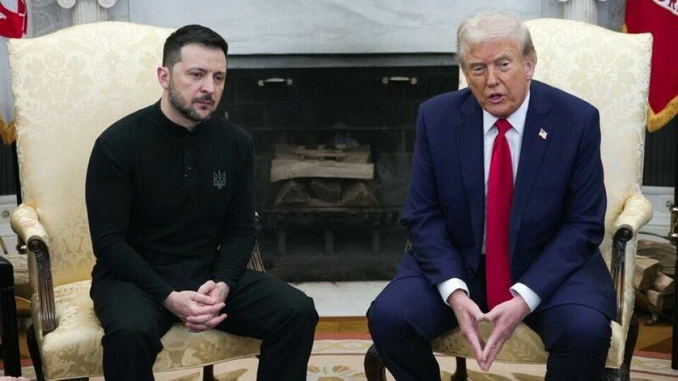 Ukrainas president Volodymyr Zelenskyj i det mye omtalte møtet med USAs president Donald Trump.