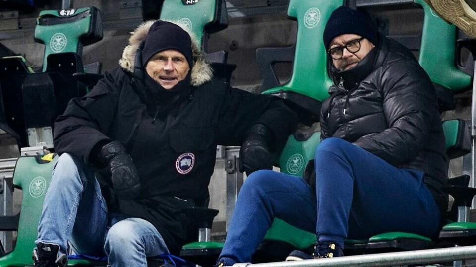 Norges nye landslagssjef Ståle Solbakken var til stede på førstedivisjonskampen i fotball mellom HamKam og Lillestrøm på Briskeby på Hamar. Foto: Geir Olsen / NTB