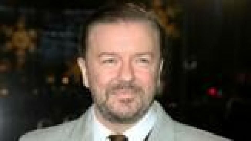 RASER: Skuespiller Ricky Gervais tar sterke ord i bruk for å vise sin avsky for sjiraffjakt. RASER: Skuespiller Ricky Gervais tar sterke ord i bruk for å vise sin avsky for sjiraffjakt. Foto: Joel Ryan / AP