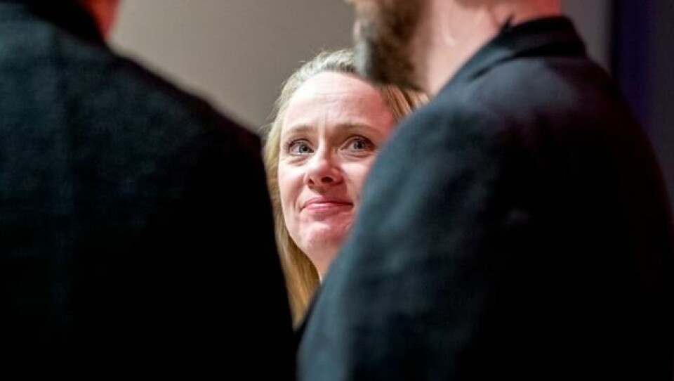 Arbeidsminister Anniken Hauglie (H), her fotografert under Fagforbundets og NTLs konferanse om svart økonomi og arbeidsmarkedskriminalitet i januar i år. Foto: Gorm Kallestad / NTB scanpix Arbeidsminister Anniken Hauglie (H), her fotografert under Fagforbundets og NTLs konferanse om svart økonomi og arbeidsmarkedskriminalitet i januar i år. Foto: Gorm Kallestad / NTB scanpix