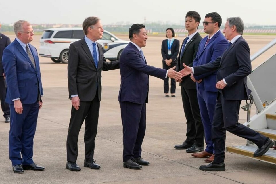 Utenriksminister Antony Blinken ved hans ankomst i Shanghai, Kina, onsdag 24. april 2024. Utenriksminister Antony Blinken ved hans ankomst i Shanghai, Kina, onsdag 24. april 2024. Foto: Mark Schiefelbein / AP/ NTB