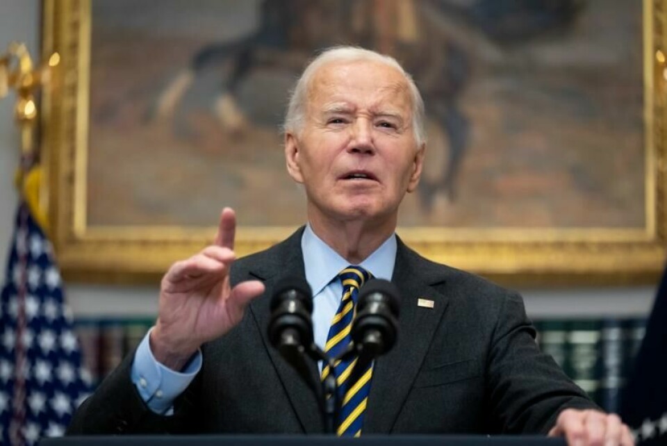President Joe Biden under et pressetreff i Det hvite hus fredag.