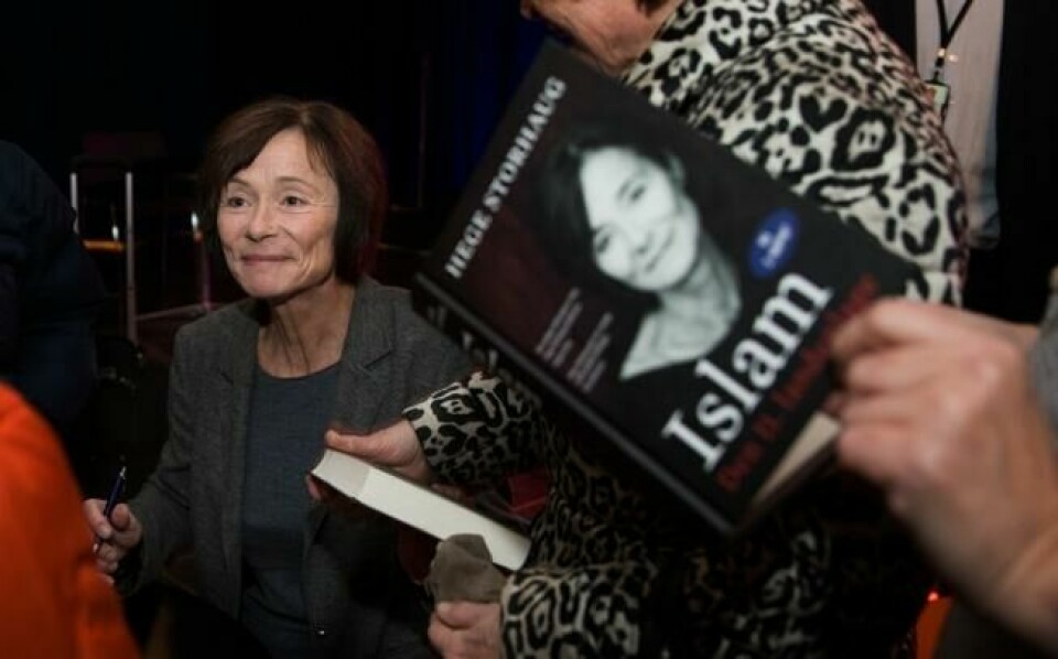Hege Storhaug fotografert i forbindelse med utgivelsen av boken «Islam. Den 11. landeplage» i 2015. Foto: Berit Roald / NTB scanpix Hege Storhaug fotografert i forbindelse med utgivelsen av boken «Islam. Den 11. landeplage» i 2015. Foto: Berit Roald / NTB scanpix Foto: NTB scanpix