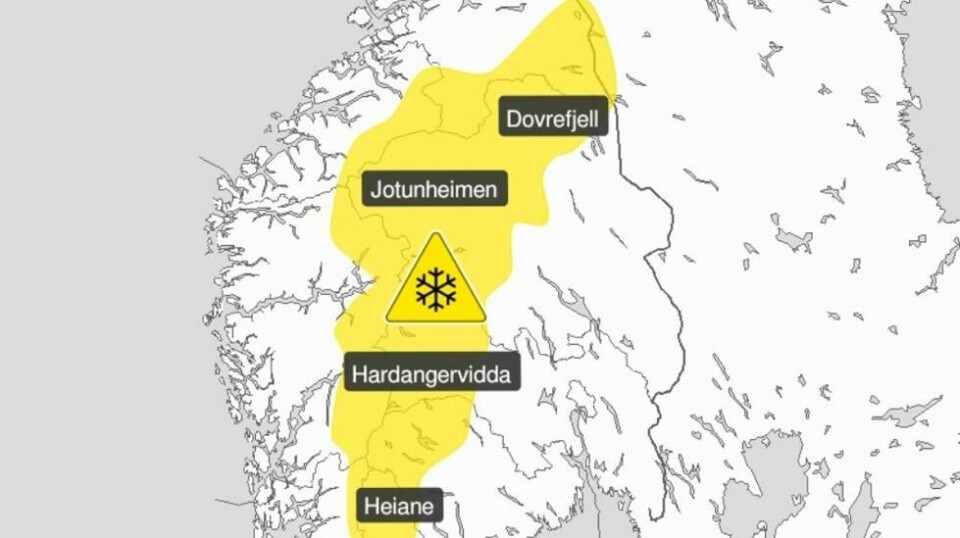 Det er varslet snø i fjellet i Sør-Norge denne helgen.
