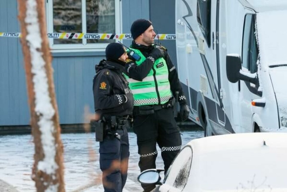 Politiet på stedet der Ole Jonny Strand (39) ble funnet død i desember 2022.